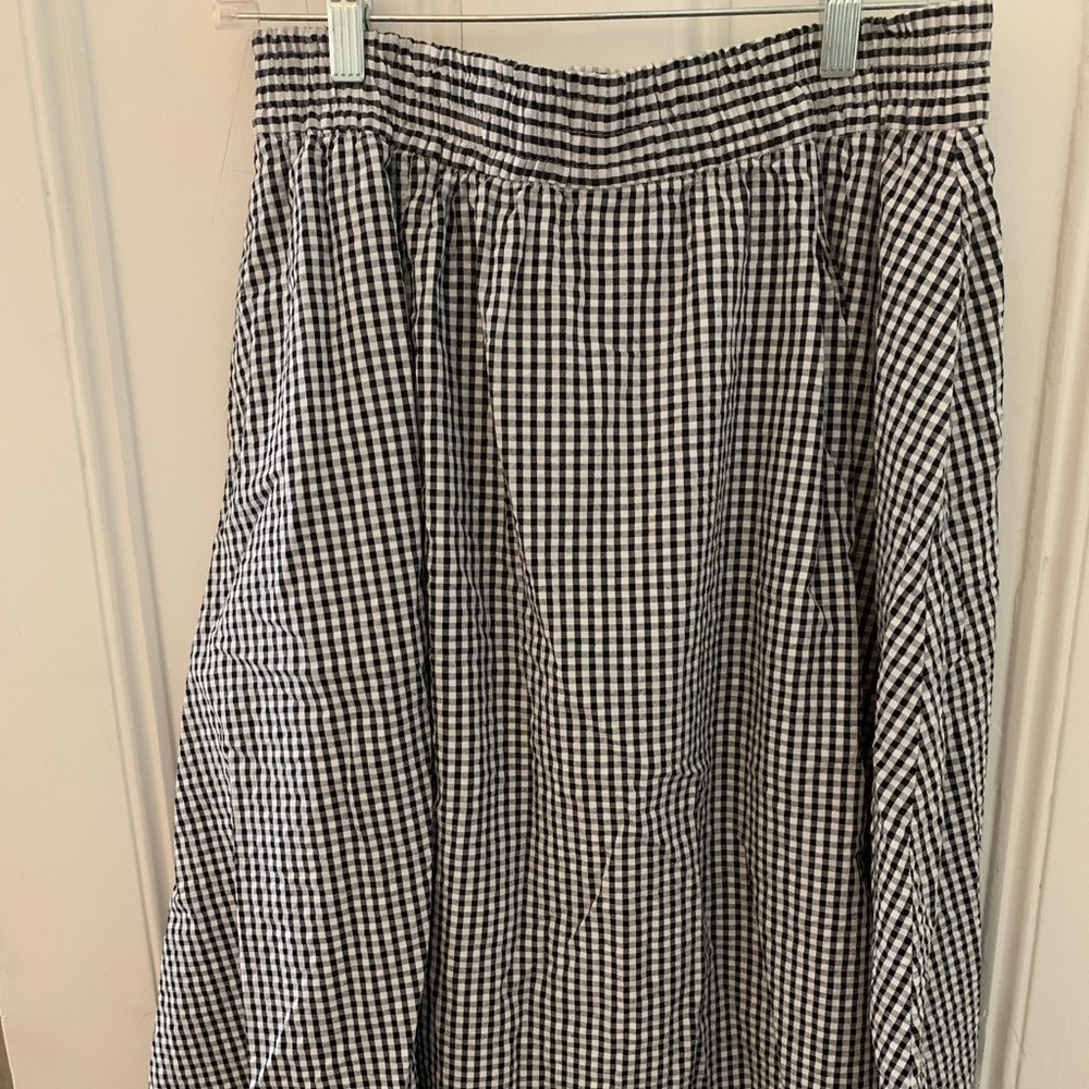 Cynthia Rowley gingham seersucker midi skirt